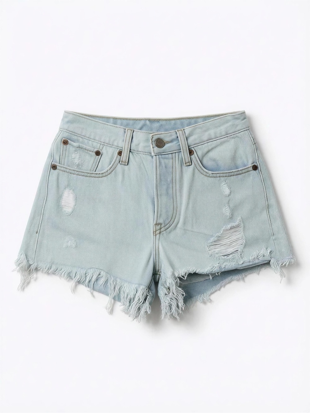 Vintage Y2K Levi's Light Blue Distressed Cut-Off Denim Shorts - 24